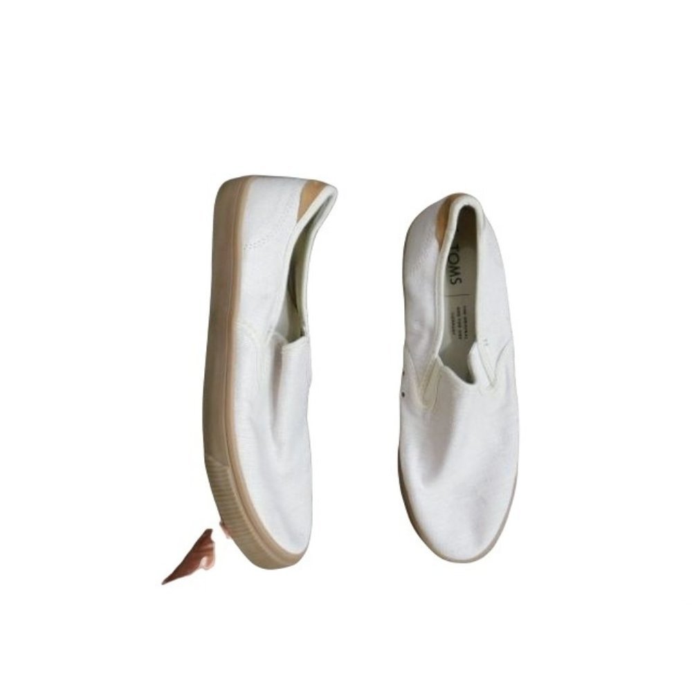 Tom's Size 8.5 Canvas MENS Fabric Slip On Flat Casual Shoes